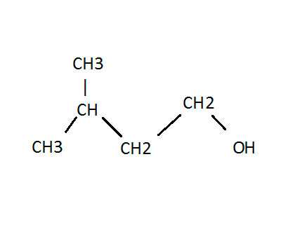 Структурная формула простейшего спирта. Структурная формула изоамилового спирта.