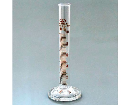 10004308 Цилиндр мерный с носиком 1-10-2 стеклянное основание