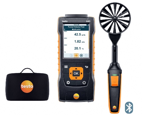 TESTO 0563 4403 Комплект TESTO 440 с Bluetooth крыльчаткой 100мм и кейсом, без поверки