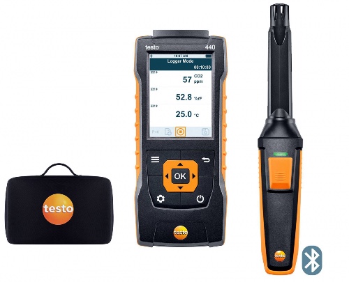 TESTO 0563 4405 Комплект TESTO 440 с Bluetooth зондом СО2 и кейсом, без поверки