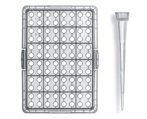 VITLAB 149794 Tip-Box, контейнер с 96 наконечниками 0,5-20 мкл, серый поддон, 5 шт/упак